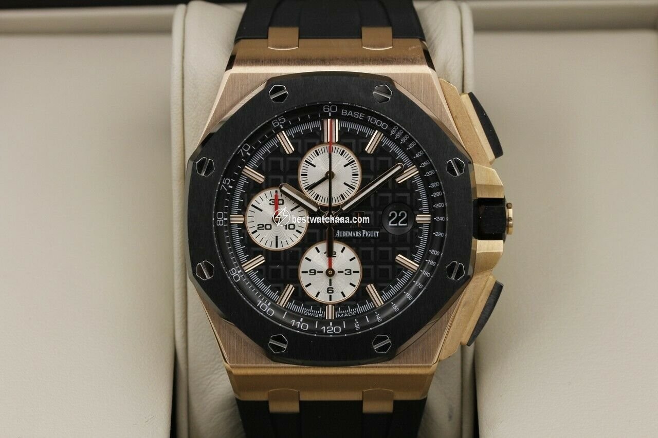 IMG_9081 Audemars Piguet Royal Oak Offshore Chronograph Mens watch Unisex Automatic Rose gold 26400OR.OO.A002CA.01 Replica 7