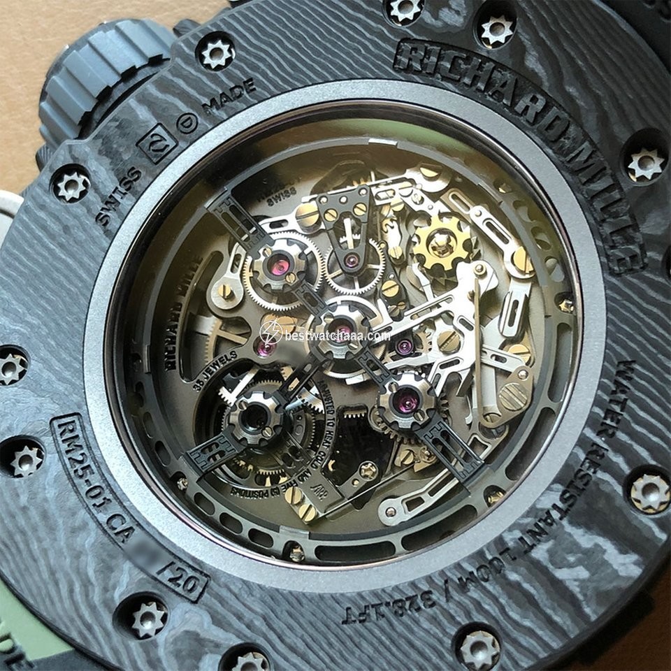 IMG_9081 Richard Mille Mens watch Unisex Manual winding Titanium RM 25-01 Replica 7