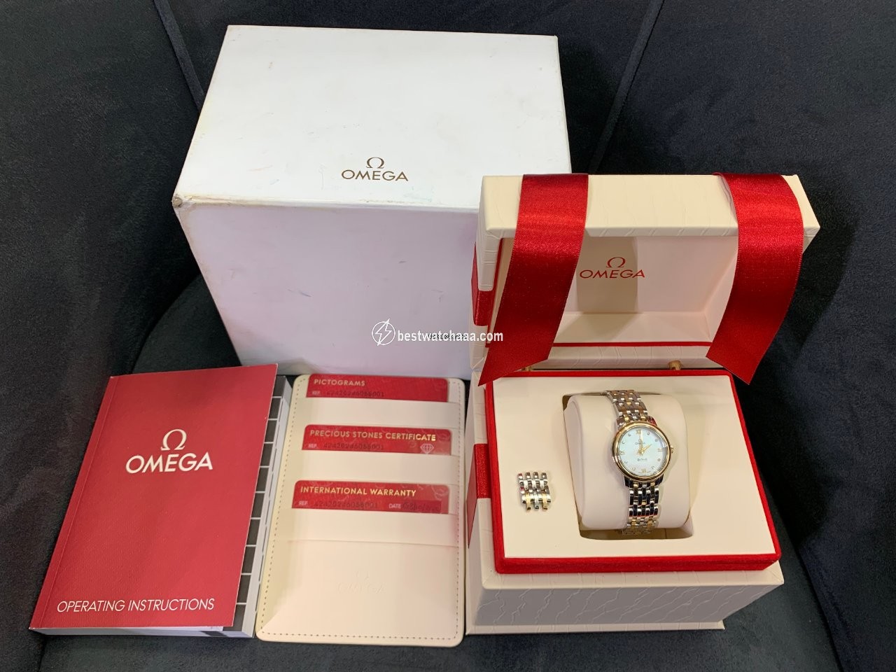 IMG_9081 Omega De Ville Prestige Womens watch Quartz Gold Steel 424.20.24.60.55.001 Replica 7