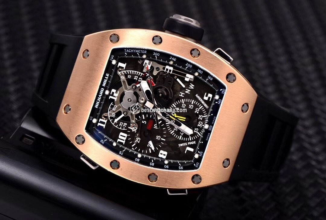 IMG_9081 Richard Mille Mens watch Unisex Manual winding Rose gold Richard Mille RM004 AG PG 18K rose gold Full set Replica 7