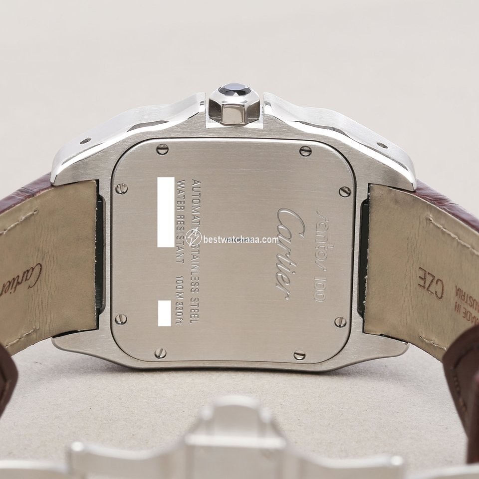 IMG_9081 Cartier Santos 100 Mens watch Unisex Automatic Steel W20073X8 or 2656 Replica 7