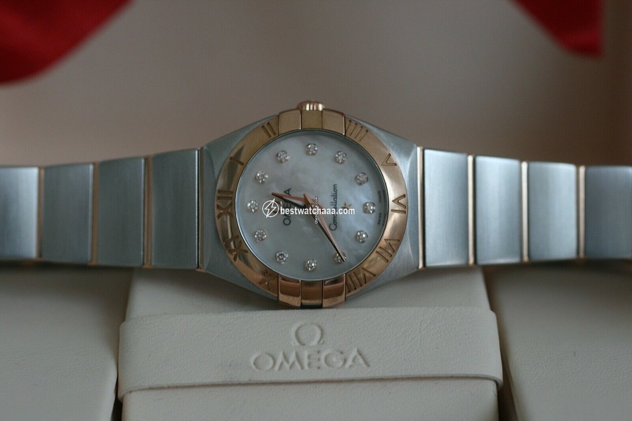 IMG_9081 Omega Constellation Quartz Womens watch Quartz Gold Steel 123.20.24.60.55.001 Replica 7