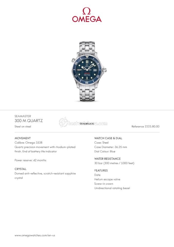 IMG_9081 Omega Seamaster Mens watch Unisex Quartz Steel 2223.80 Replica 7