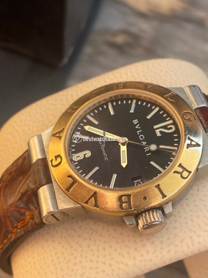 IMG_9081 Bulgari Diagono Womens watch Automatic Gold Steel LCV 29 S Replica 7