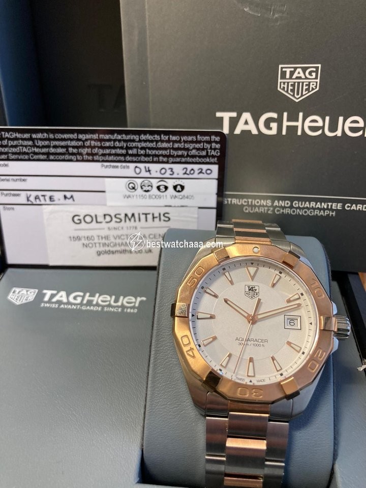 IMG_9081 TAG Heuer Aquaracer 300M Mens watch Unisex Quartz Gold Steel WAY1150.BD0911 Replica 7