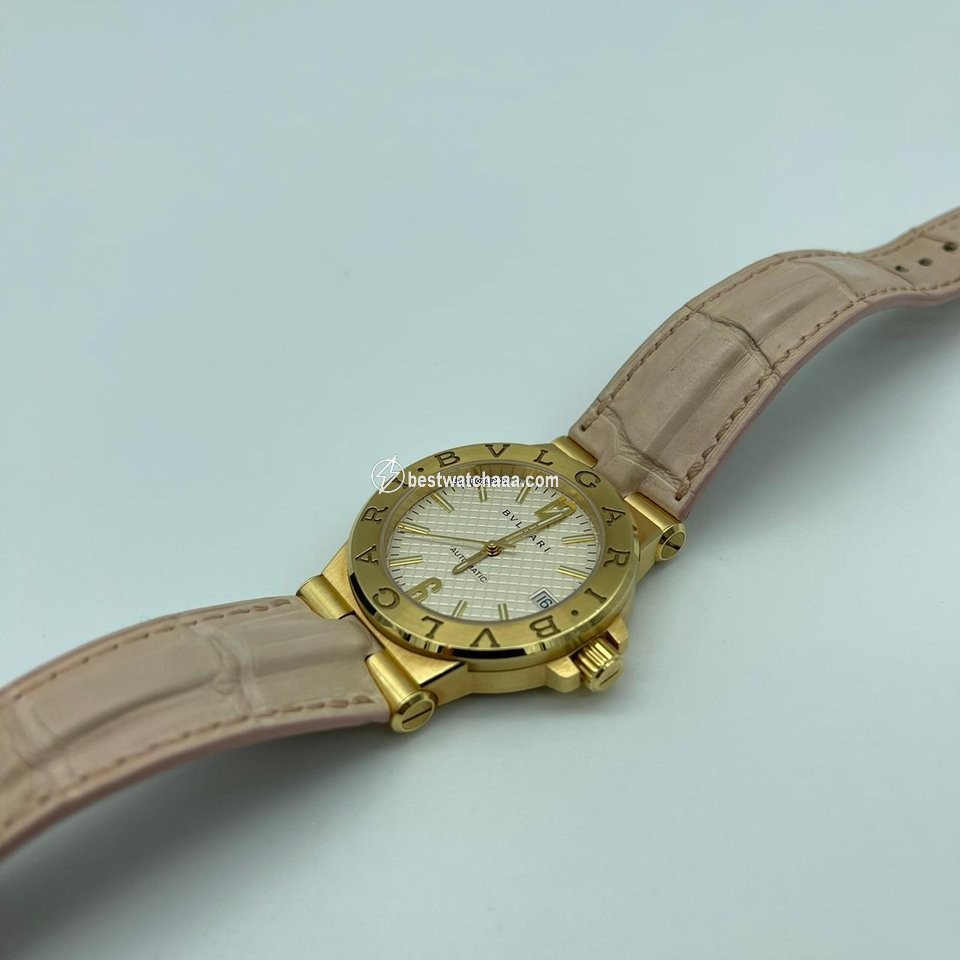 IMG_9081 Bulgari Diagono Womens watch Automatic Yellow gold DG35C6GLD Replica 7