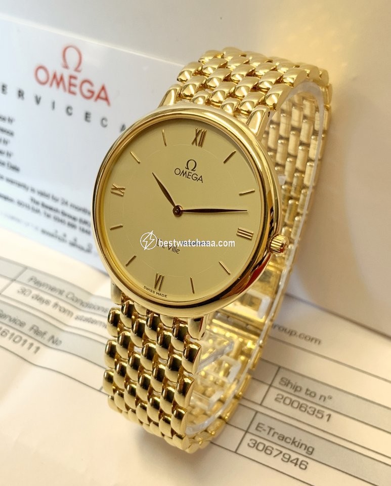 IMG_9081 Omega De Ville Mens watch Unisex Quartz Yellow gold 7100.63.00 Replica 7