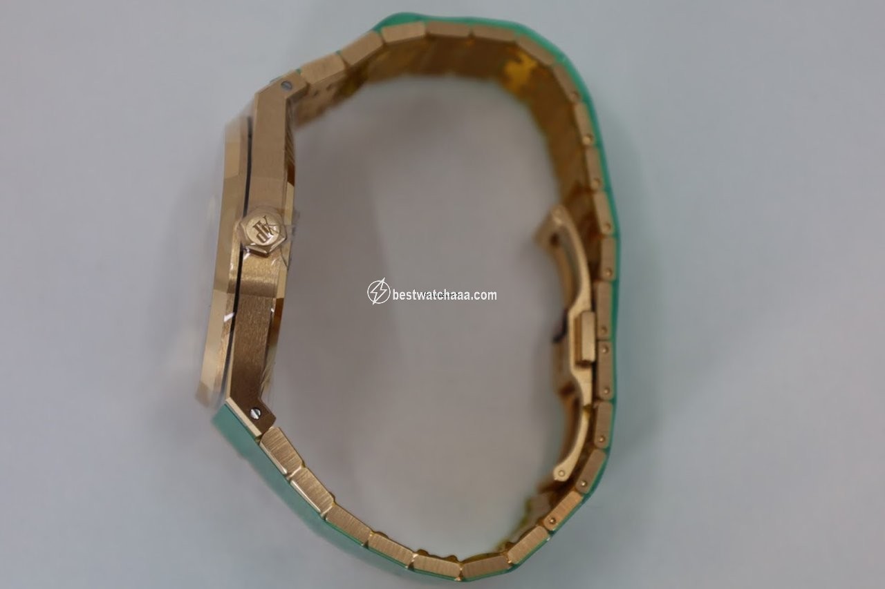 IMG_9081 Audemars Piguet Royal Oak Selfwinding Mens watch Unisex Automatic Rose gold 15400OR.OO.1220OR.03 Replica 7