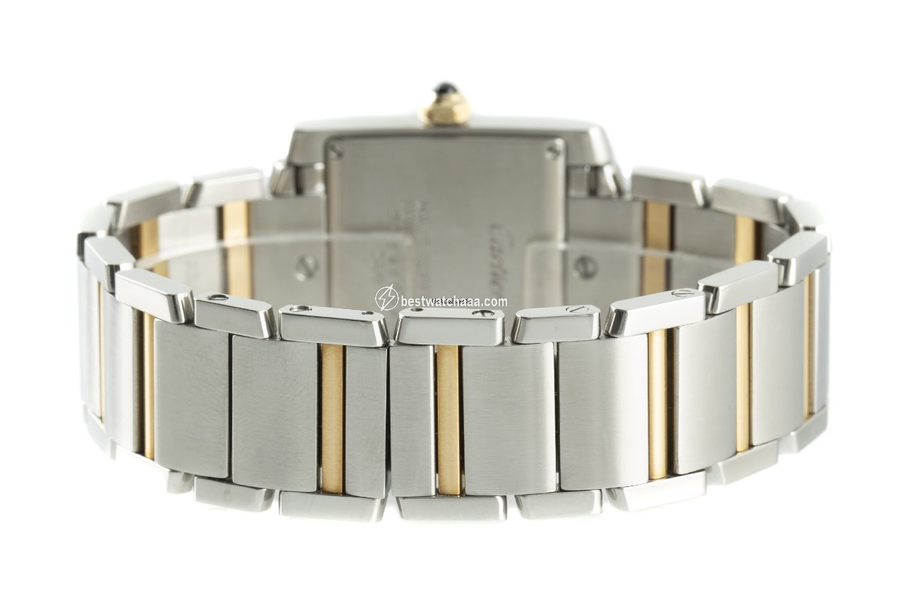 IMG_9081 Cartier Tank Francaise Womens watch Quartz Gold Steel 2465 Replica 7