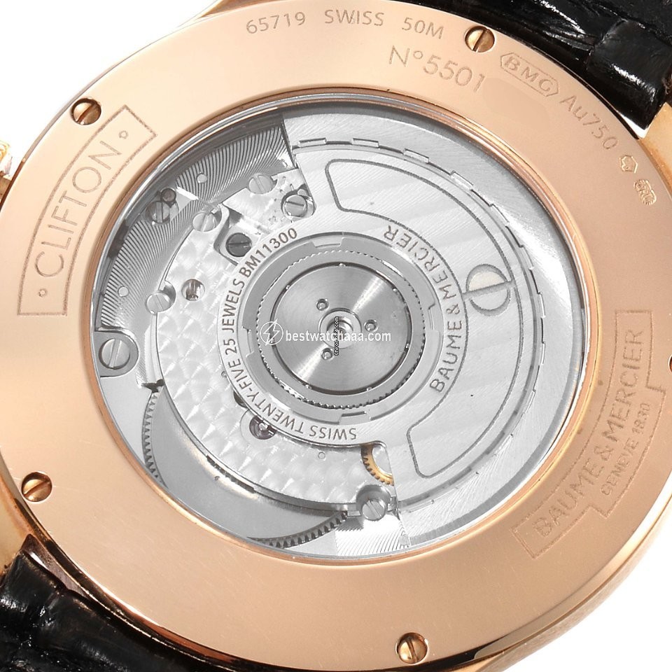 IMG_9081 Baume & Mercier Clifton Mens watch Unisex Automatic Rose gold M0A10059 Replica 7