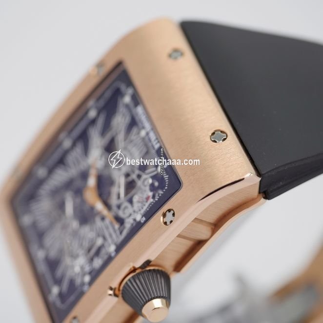 IMG_9081 Richard Mille Mens watch Unisex Manual winding Rose gold RM017 Replica 7