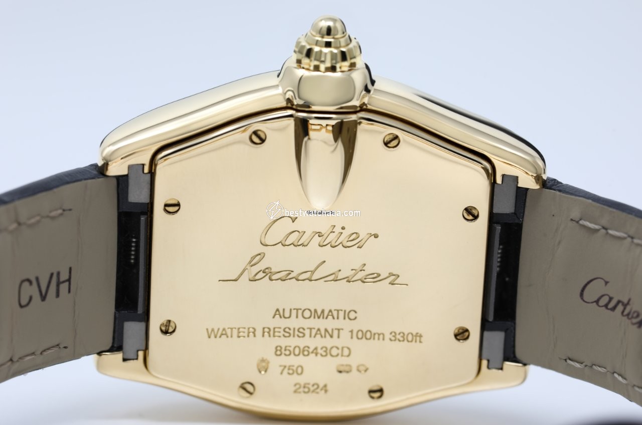 IMG_9081 Cartier Roadster Mens watch Unisex Automatic Yellow gold 2524 Replica 7
