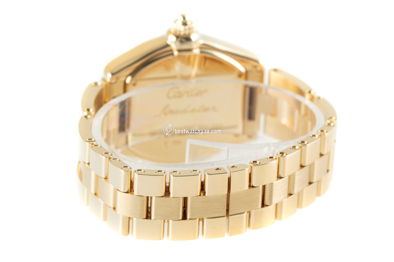 IMG_9081 Cartier Roadster Mens watch Unisex Quartz Yellow gold W62018V1 Replica 7