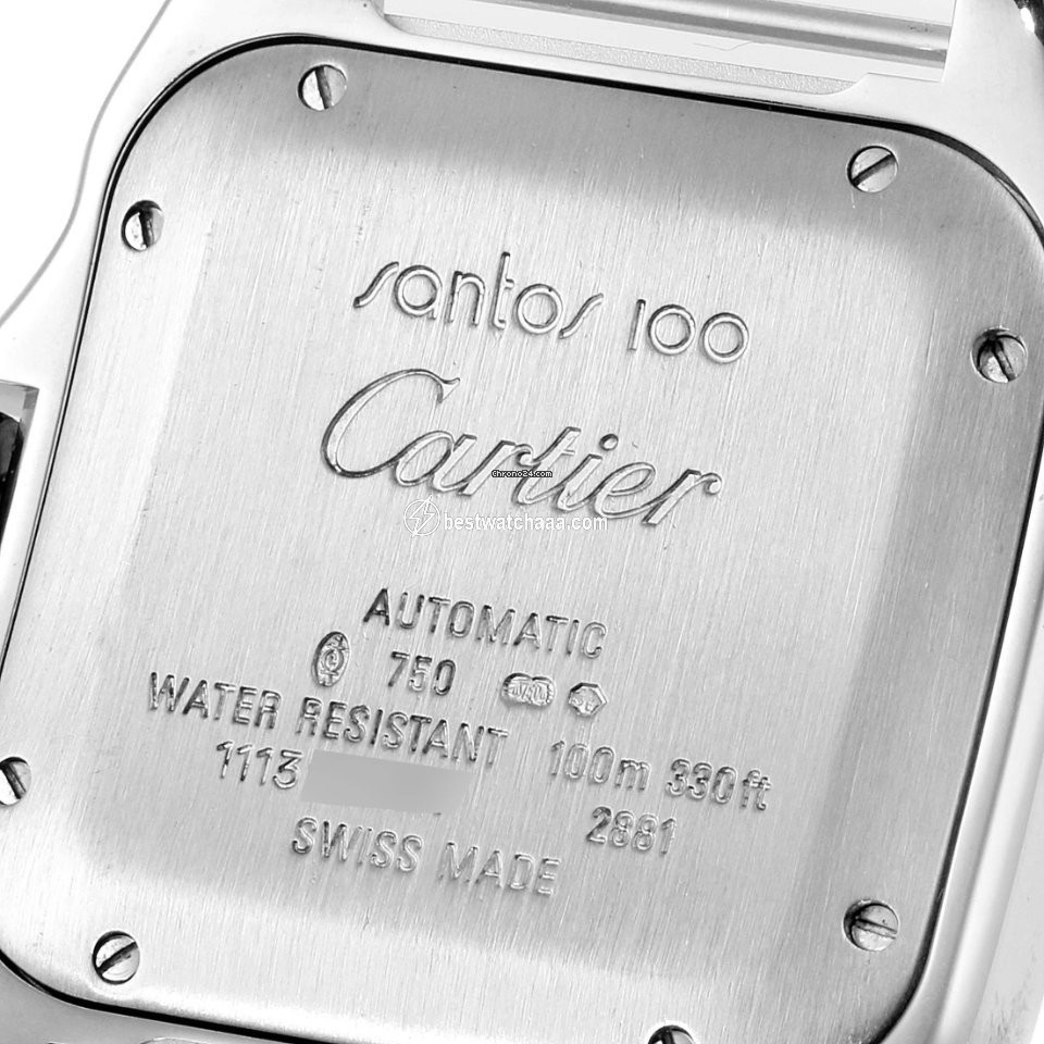 IMG_9081 Cartier Santos 100 Womens watch Automatic White gold WM503251 Replica 7