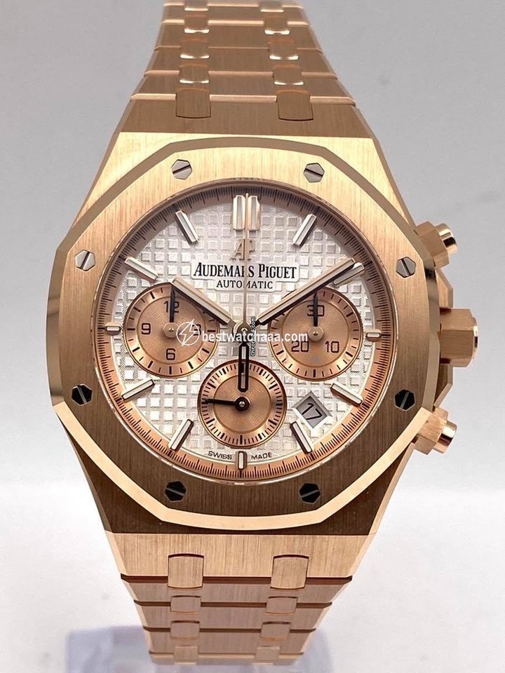 IMG_9081 Audemars Piguet Royal Oak Chronograph Mens watch Unisex Automatic Rose gold 26315OR.OO.1256OR.01 Replica 7
