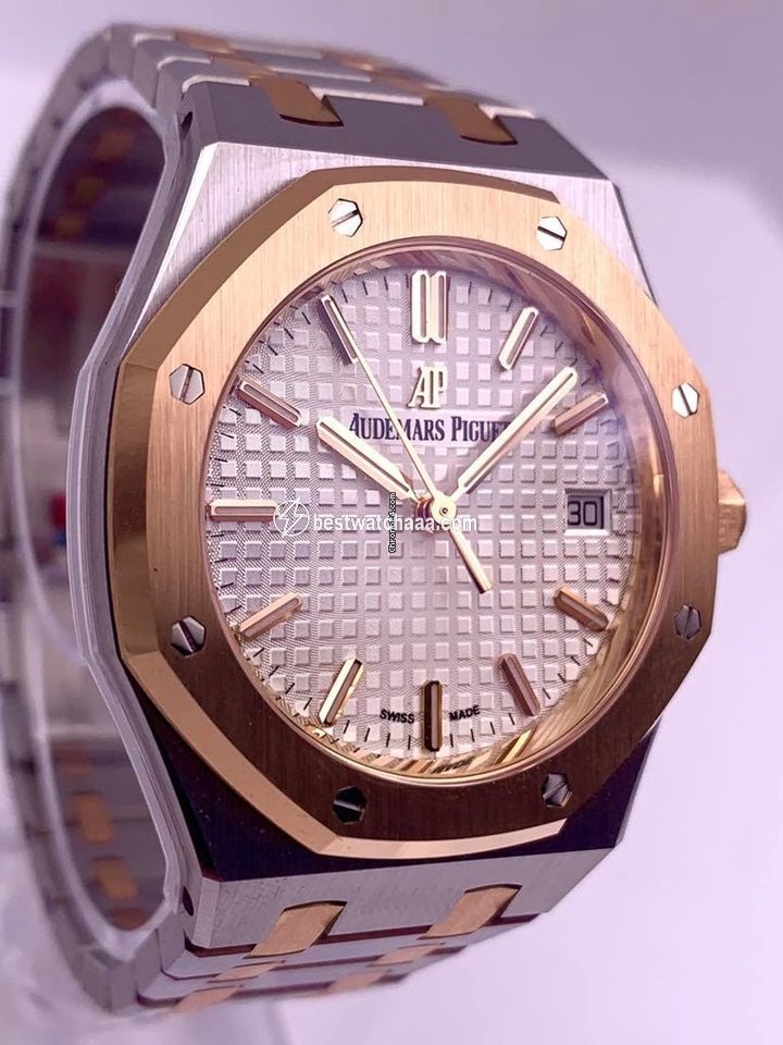 IMG_9081 Audemars Piguet Royal Oak Selfwinding Womens watch Automatic Gold Steel 77350SR.OO.1261SR.01 Replica 7