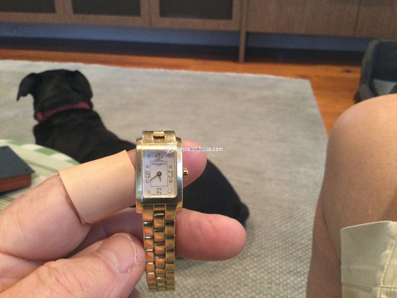 IMG_9081 Baume & Mercier Hampton Womens watch Quartz Yellow gold M0A08394 serial number 3671863 Replica 7