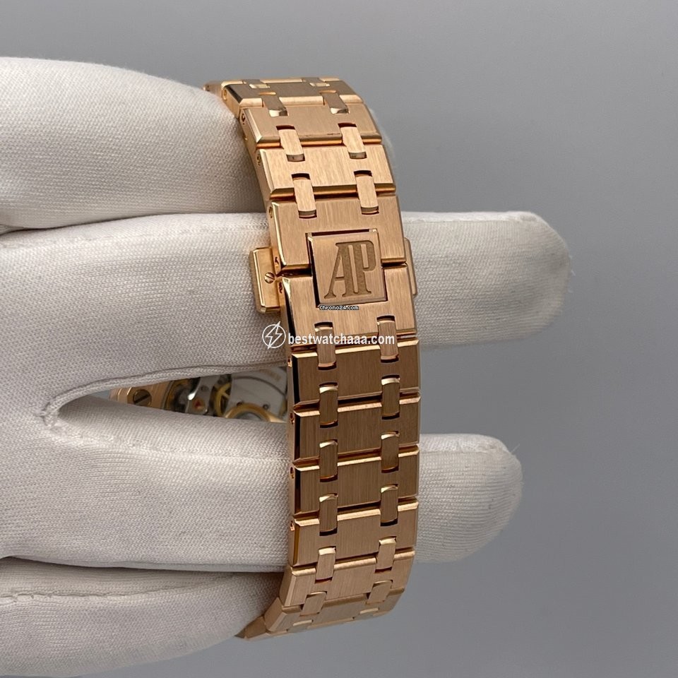 IMG_9081 Audemars Piguet Royal Oak Lady Womens watch Automatic Rose gold 15451OR.ZZ.1256OR.01 Replica 7