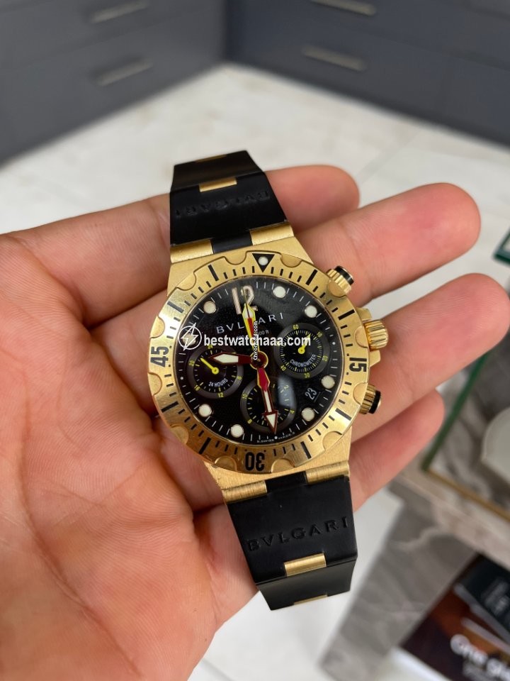 IMG_9081 Bulgari Diagono Mens watch Unisex Automatic Yellow gold SC 40 G Replica 7