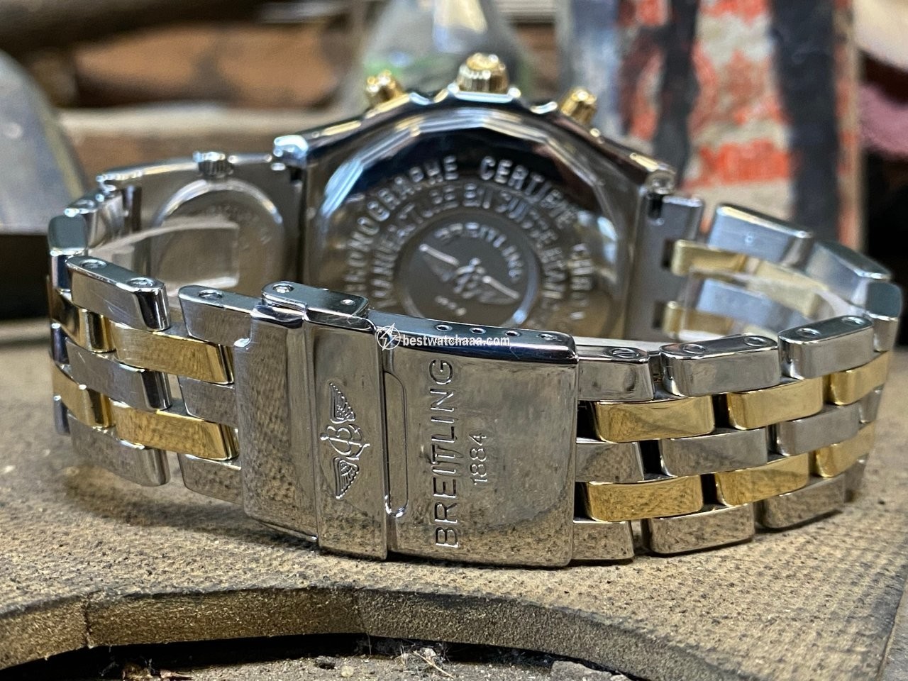 IMG_9081 Breitling Blackbird Mens watch Unisex Automatic Gold Steel B13350 Replica 7