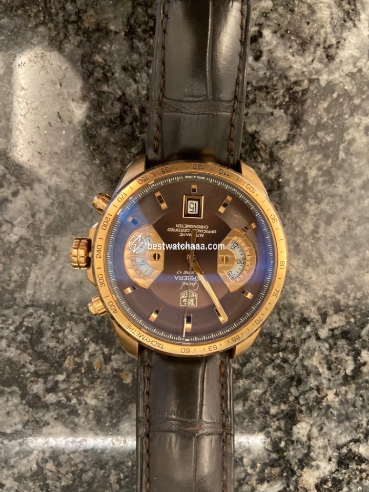 IMG_9081 TAG Heuer Grand Carrera Mens watch Unisex Automatic Rose gold CAV514C.FC8171 Replica 7