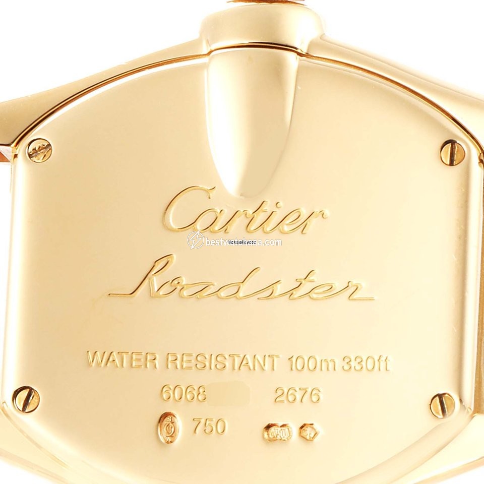 IMG_9081 Cartier Roadster Womens watch Quartz Yellow gold W62018Y5 Replica 7