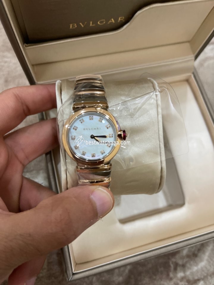 IMG_9081 Bulgari Lucea Womens watch Quartz Gold Steel 102194 Replica 7