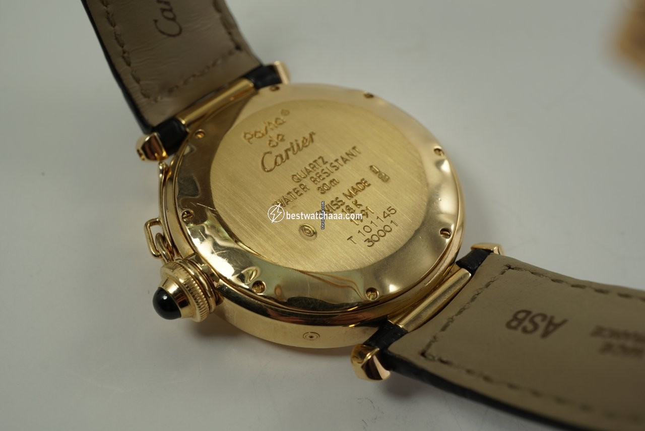 IMG_9081 Cartier Pasha Mens watch Unisex Quartz Yellow gold 30001 Replica 7