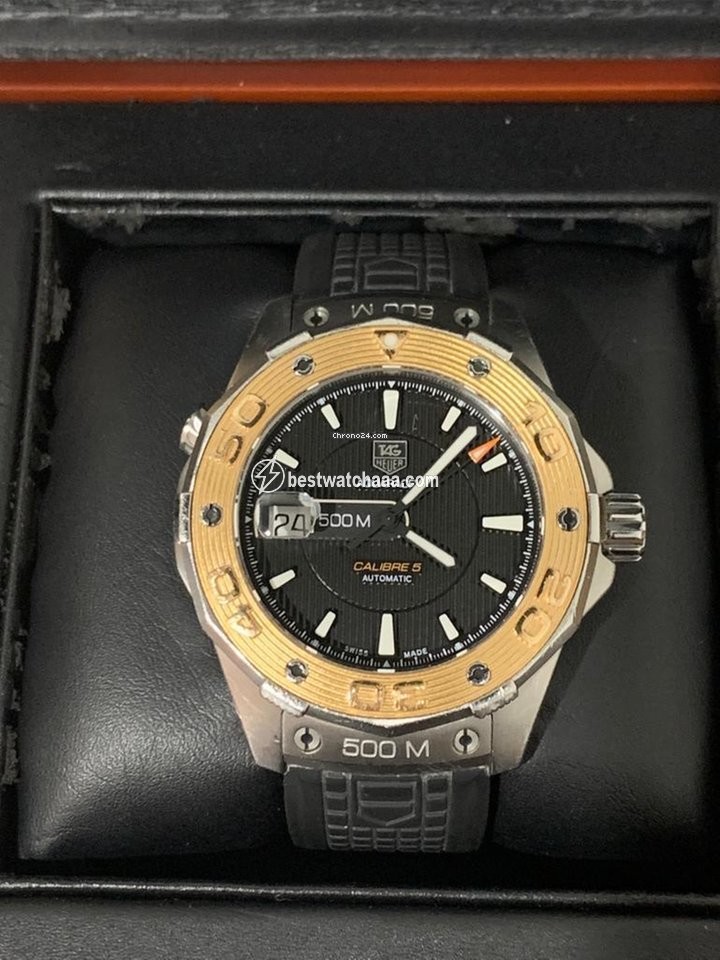 IMG_9081 TAG Heuer Aquaracer 500M Mens watch Unisex Automatic Gold Steel WAJ2150.FT6015 Replica 7