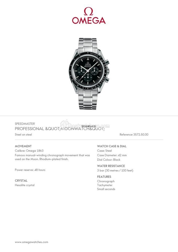 IMG_9081 Omega Speedmaster Professional Moonwatch Mens watch Unisex Manual winding Steel 3572.50 Replica 7