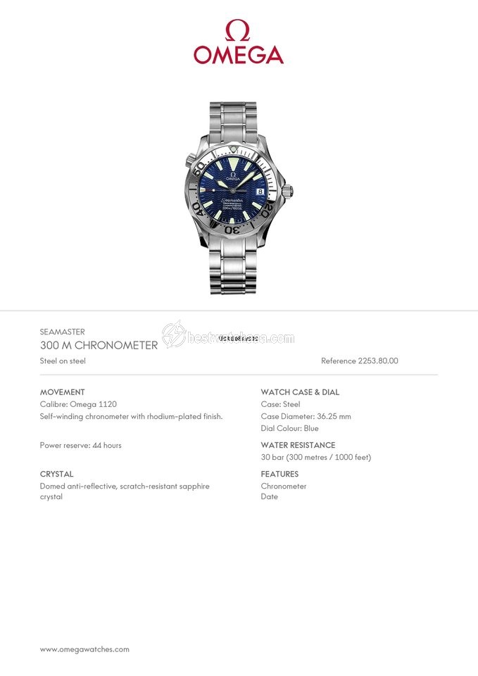 IMG_9081 Omega Seamaster Diver 300 M Mens watch Unisex Automatic Steel 2253.80 Replica 7