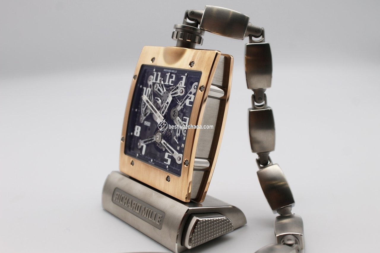 IMG_9081 Richard Mille Mens watch Unisex Manual winding Rose gold RM 020 Replica 7