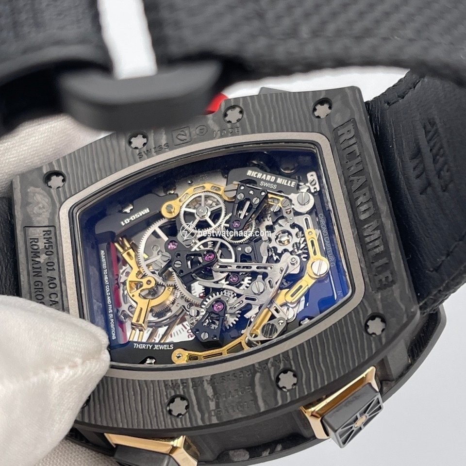IMG_9081 Richard Mille Mens watch Unisex Automatic Carbon RM 50-01 Replica 7