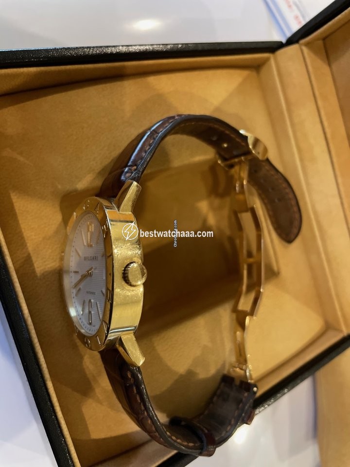 IMG_9081 Bulgari Bulgari Mens watch Unisex Automatic Yellow gold BB42WGLDAUTO Replica 7