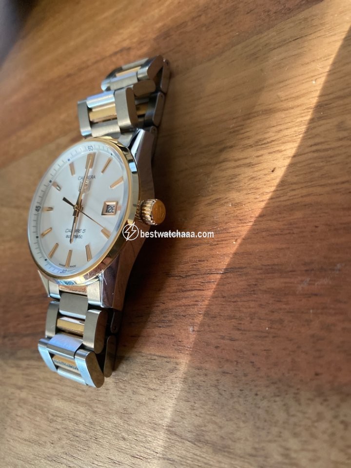 IMG_9081 TAG Heuer Carrera Calibre 5 Mens watch Unisex Automatic Gold Steel war215d.bd0784 Replica 7