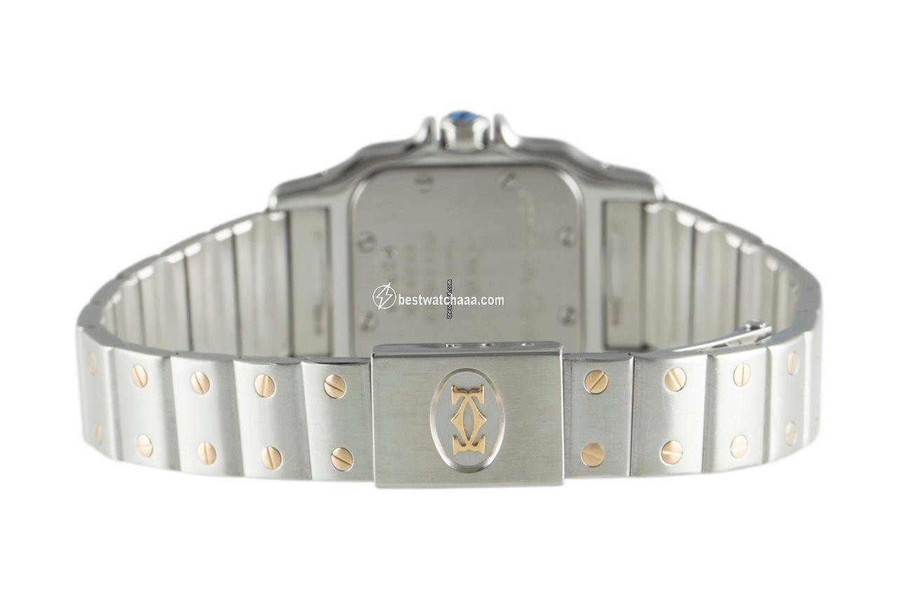 IMG_9081 Cartier Santos Womens watch Quartz Gold Steel 166930 Replica 7