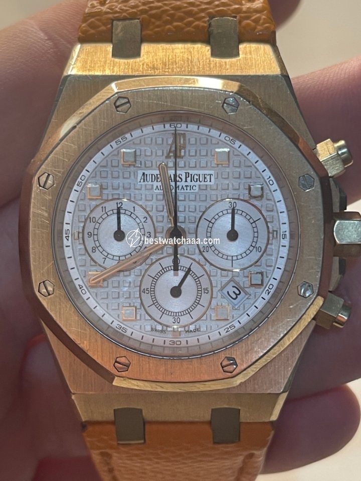 IMG_9081 Audemars Piguet Royal Oak Chronograph Mens watch Unisex Automatic Rose gold F 71557 Replica 7