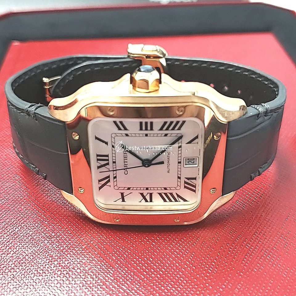 IMG_9081 Cartier Santos Mens watch Unisex Automatic Rose gold WGSA0019 Replica 7