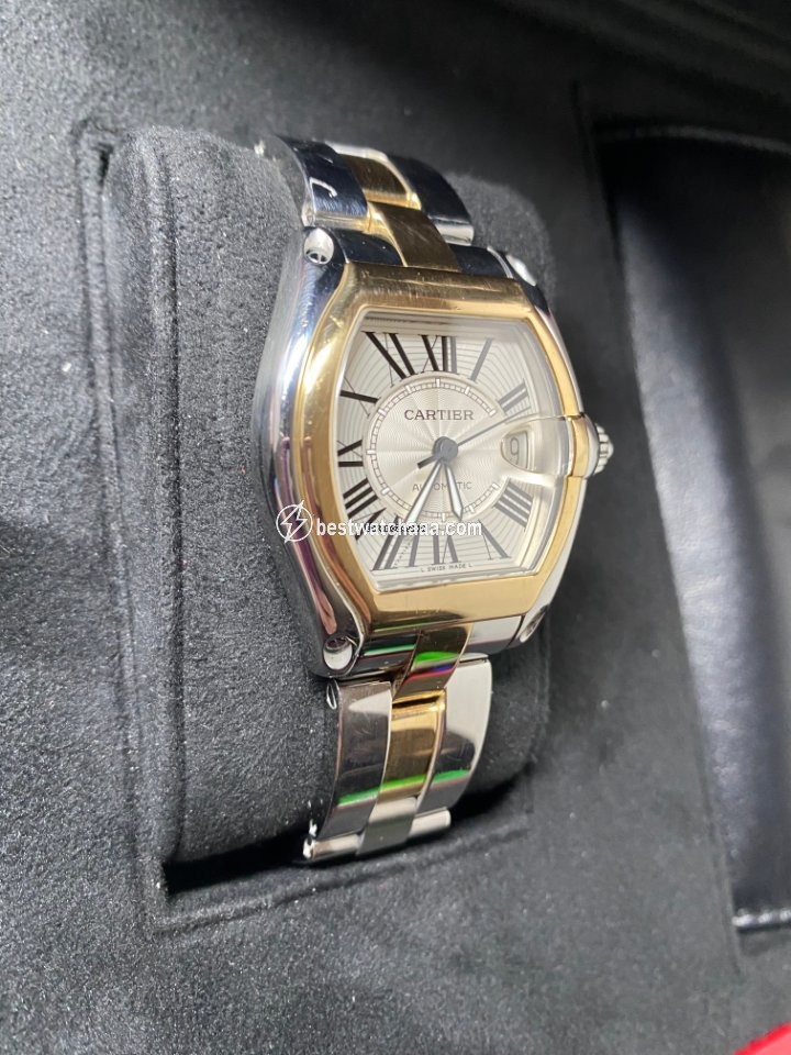 IMG_9081 Cartier Roadster Mens watch Unisex Automatic Gold Steel w62031y4 Replica 7