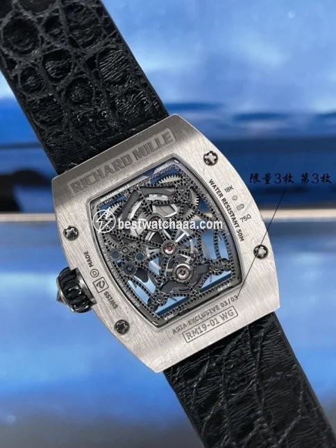 IMG_9081 Richard Mille Mens watch Unisex Manual winding White gold RM19 Replica 7