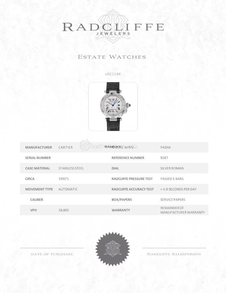 IMG_9081 Cartier Pasha Mens watch Unisex Automatic Steel W3100255 9287 Replica 7