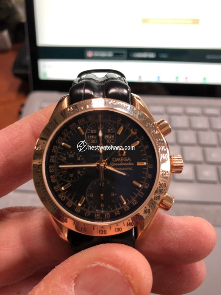 IMG_9081 Omega Speedmaster Day Date Mens watch Unisex Automatic Rose gold 1750084 Replica 7