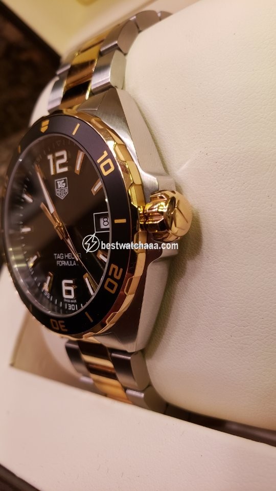 IMG_9081 TAG Heuer Formula 1 Quartz Mens watch Unisex Quartz Gold Steel WAZ1121.BB0879 Replica 7