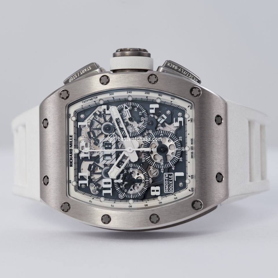IMG_9081 Richard Mille RM 011 Mens watch Unisex Automatic White gold RM011 Replica 7