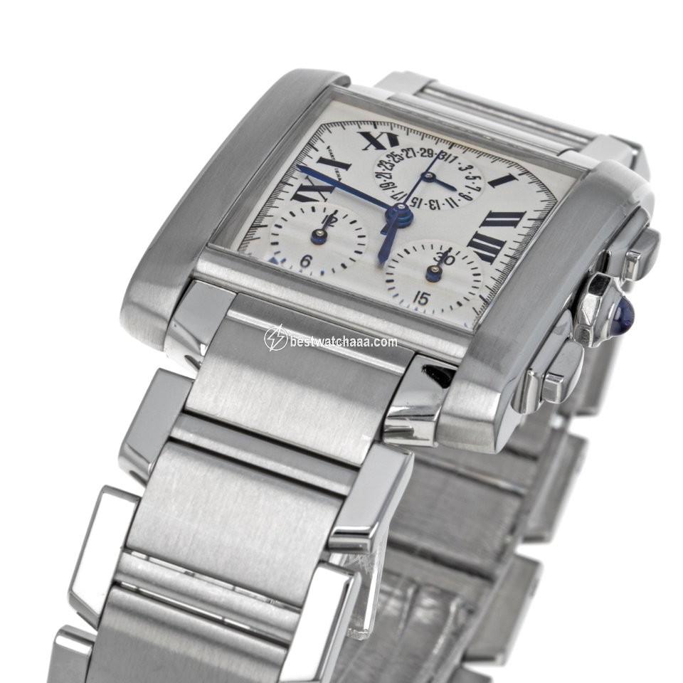 IMG_9081 Cartier Tank Francaise Mens watch Unisex Quartz Steel W51001Q3 2303 Replica 7