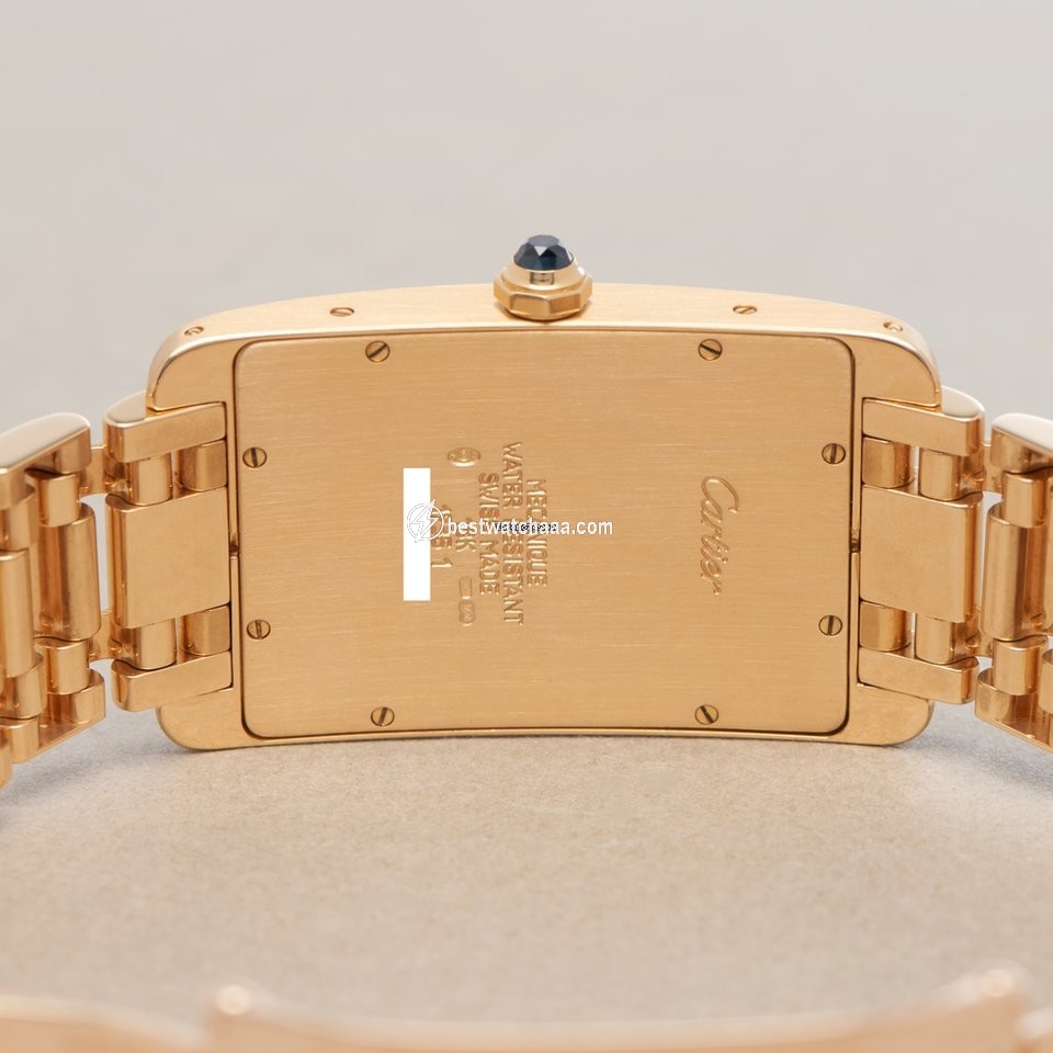 IMG_9081 Cartier Tank Americaine Mens watch Unisex Manual winding Yellow gold 1735 Replica 7