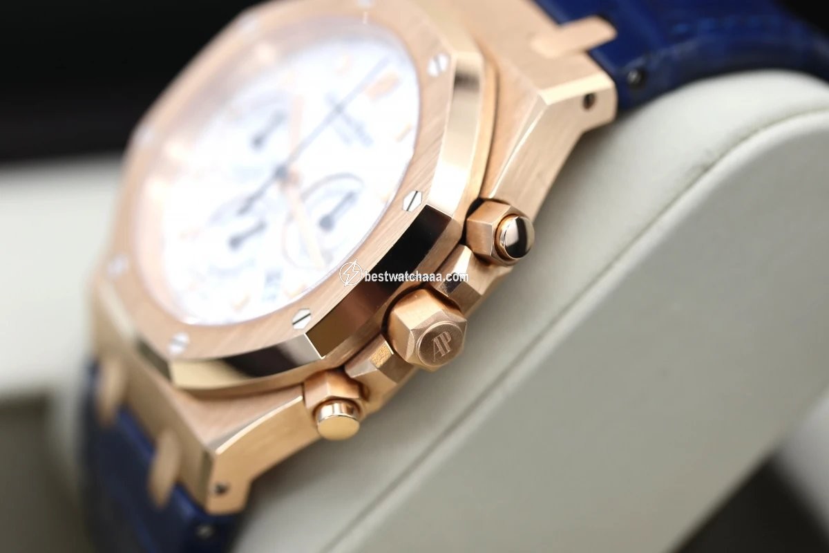 IMG_9081 Audemars Piguet Royal Oak Chronograph Mens watch Unisex Automatic Rose gold 26022OR.OO.D088CR.01 Replica 7
