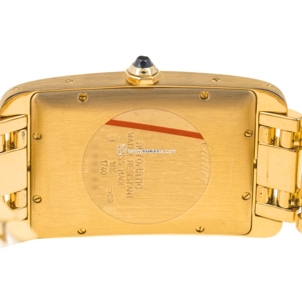 IMG_9081 Cartier Tank Americaine Mens watch Unisex Automatic Yellow gold W26031K2 1740 Replica 7