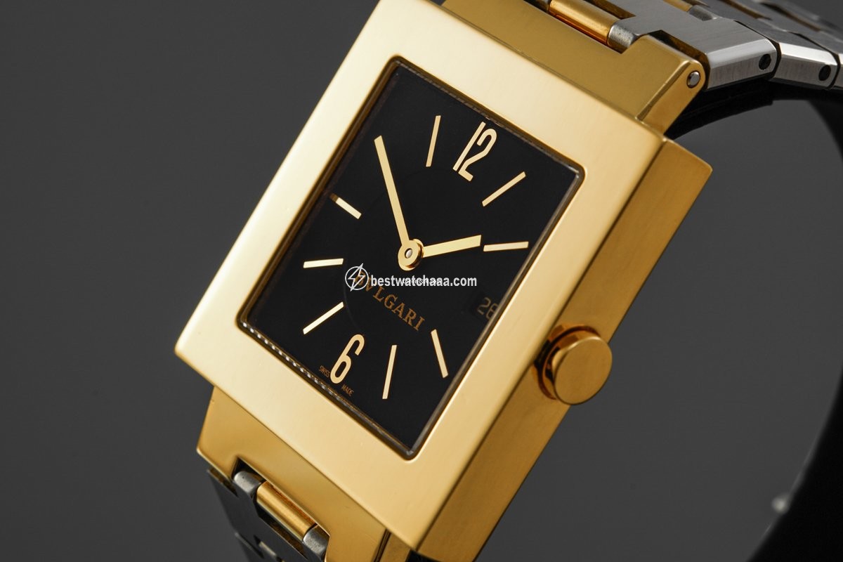 IMG_9081 Bulgari Quadrato Mens watch Unisex Quartz Yellow gold SQ 29 G Replica 7