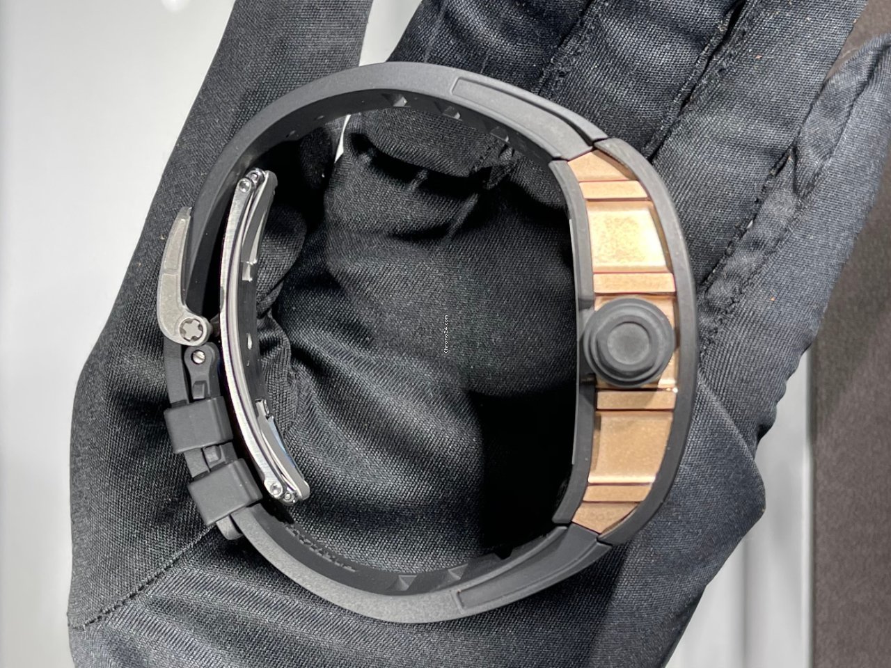 IMG_9081 Richard Mille RM 055 Mens watch Unisex Manual winding Rose gold RM 055 Bubba Watson Replica 8